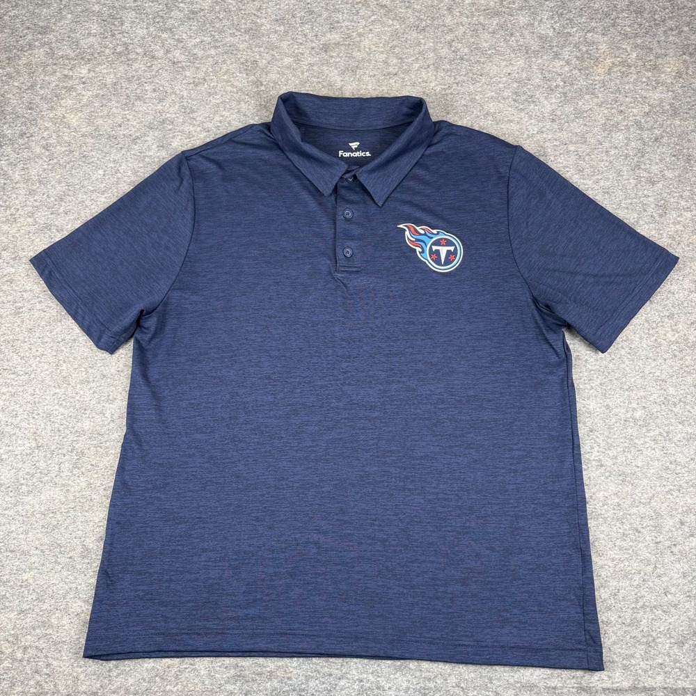 Fanatics Tennessee Titans Performance Golf‎ Polo Shirt NFL Blue Mens Large L